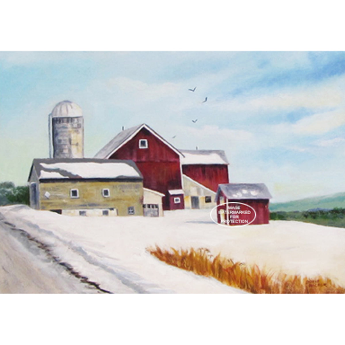 Limited Edition Print of "Brenda's Barn" an oil painting by Doris Wilbur-Artist, farmhouse decor, rustic, country roads, ready to frame gift