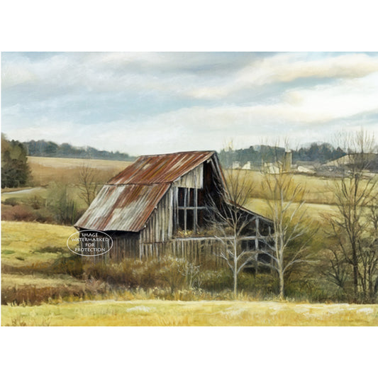 Artwork print "Newark Valley Barn" by Doris Wilbur-Artist, Finest Quality Limited Edition, Old Barn, Ready to Frame, Gift, Original Work