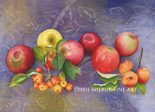 Floral Art "Crab Apples" by Doris Wilbur Artist, Watercolor Art, Artwork, Nature, Prints, Wall Art, Flowers, Limited Edition