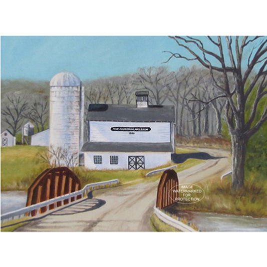 Barn Art by Doris Wilbur, "Howland's Farm", Country, Rural, Landscape, Old Barn, Farmhouse Decor, Rustic Art, Wall Art Print of Oil Painting