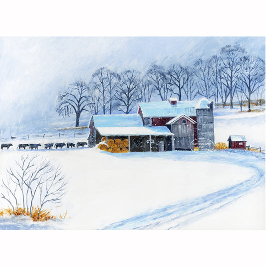 Barn Art, Limited Edition Print "Long Pond Farm" by Doris Wilbur-Artist, country decor, farmhouse decor, rural, gift, watercolor art, dairy