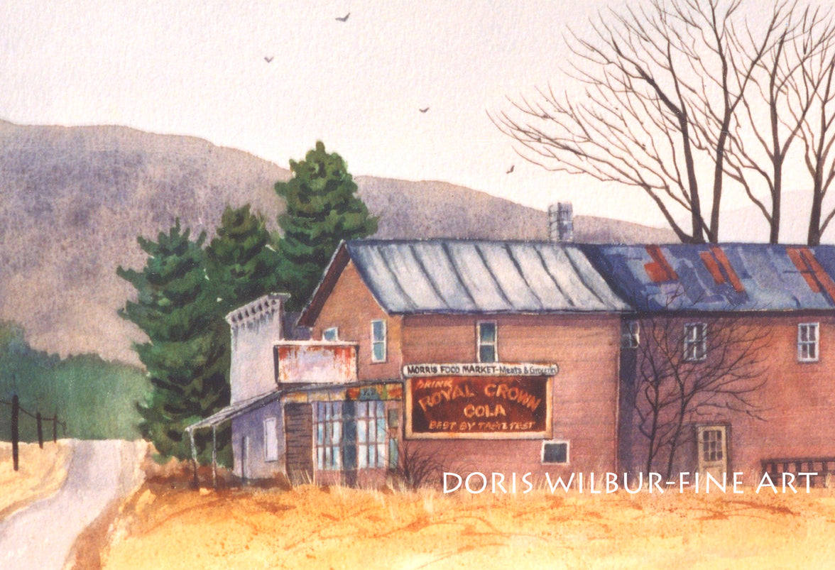 Limited Edition Print "Morris Store" by Doris Wilbur-Artist, Country, Rural, Old Store, Wall art, rustic, ready to frame, Pennsylvania art