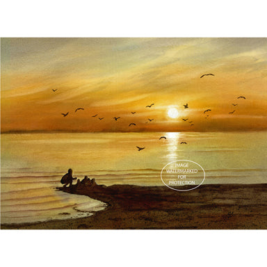 Limited Edition Print "Sandcastle Builder" by Doris Wilbur-Artist, wall art, beach scene, ready to frame, gift for her, vacation, seashore