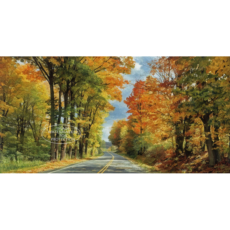 Limited Edition Print "Sunday Ride" by Doris Wilbur-Artist, autumn scene, country decor, farmhouse, rural, gift, fall scene, Americana art
