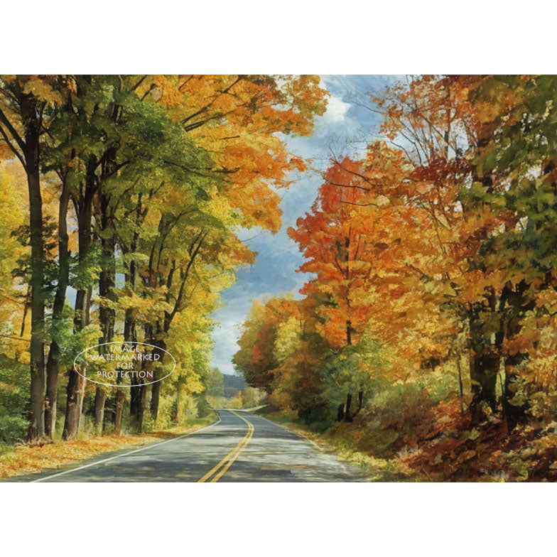 Limited Edition Print "Sunday Ride" by Doris Wilbur-Artist, autumn scene, country decor, farmhouse, rural, gift, fall scene, Americana art