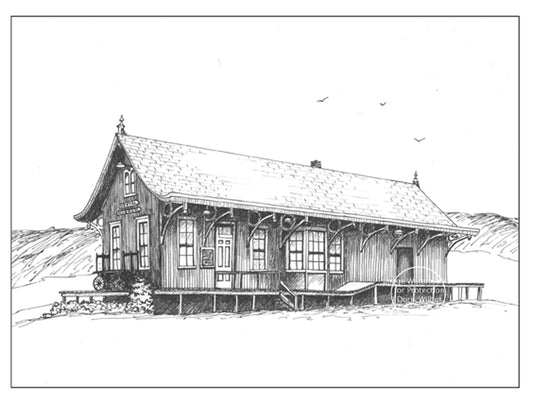 Limited Edition Print "Vestal Train Station" by Doris Wilbur-Artist, 8x10 ready to frame, vintage building, Vestal, NY rustic old time gift